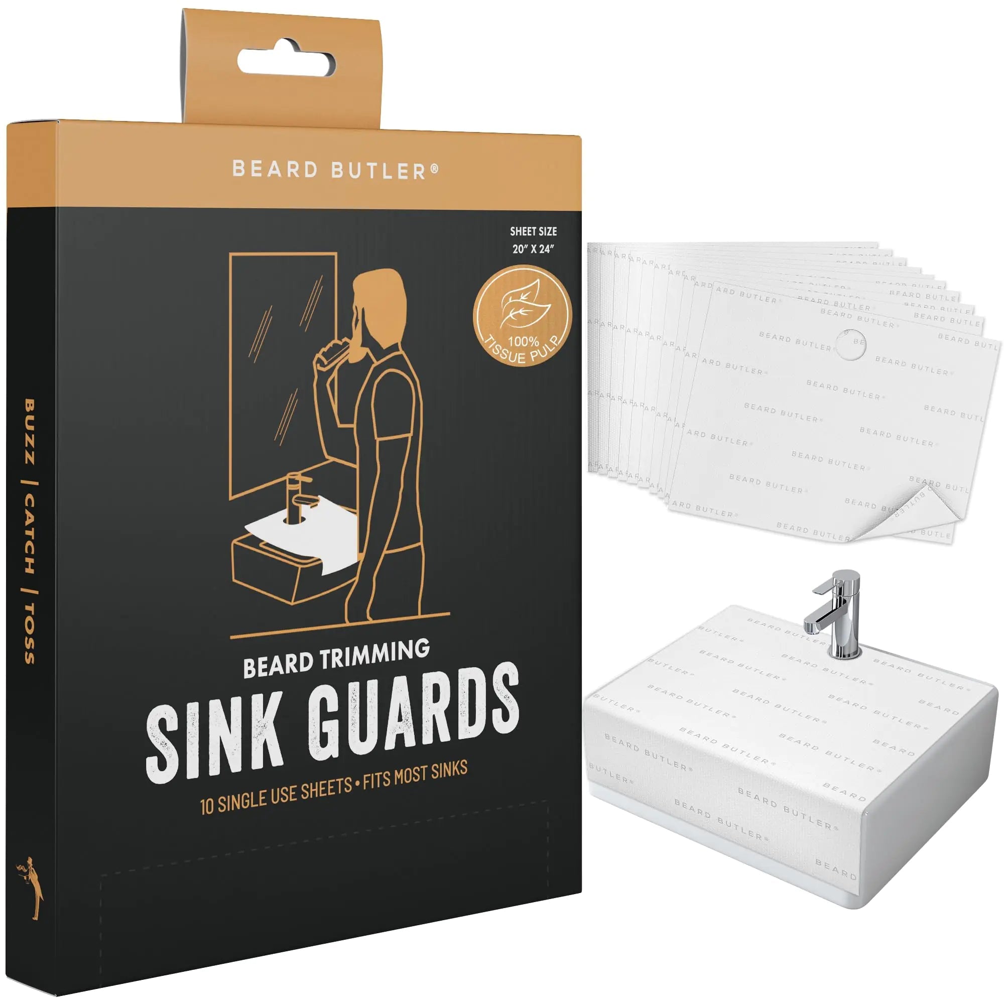 Eco Friendly Beard Hair Catcher – Biodegradable Sink Shields (10ct) - GNS Beauty & Personal Care