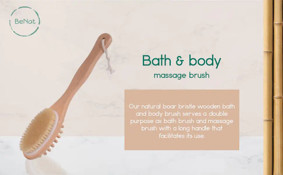 Eco - Friendly Wooden Bath & Body Massage Brush - GNS Beauty & Personal Care