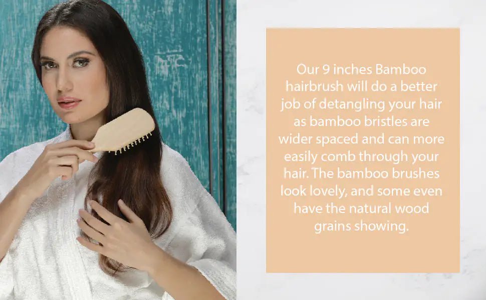 Eco - Friendly Wooden Detangling Hair Brush with Bamboo Bristles - GNS Beauty & Personal Care