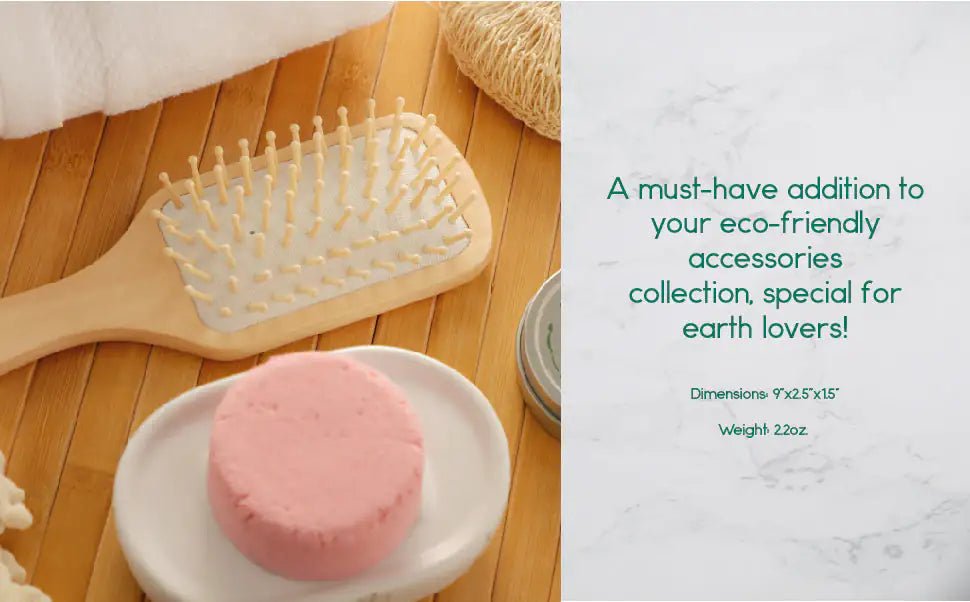 Eco - Friendly Wooden Detangling Hair Brush with Bamboo Bristles - GNS Beauty & Personal Care