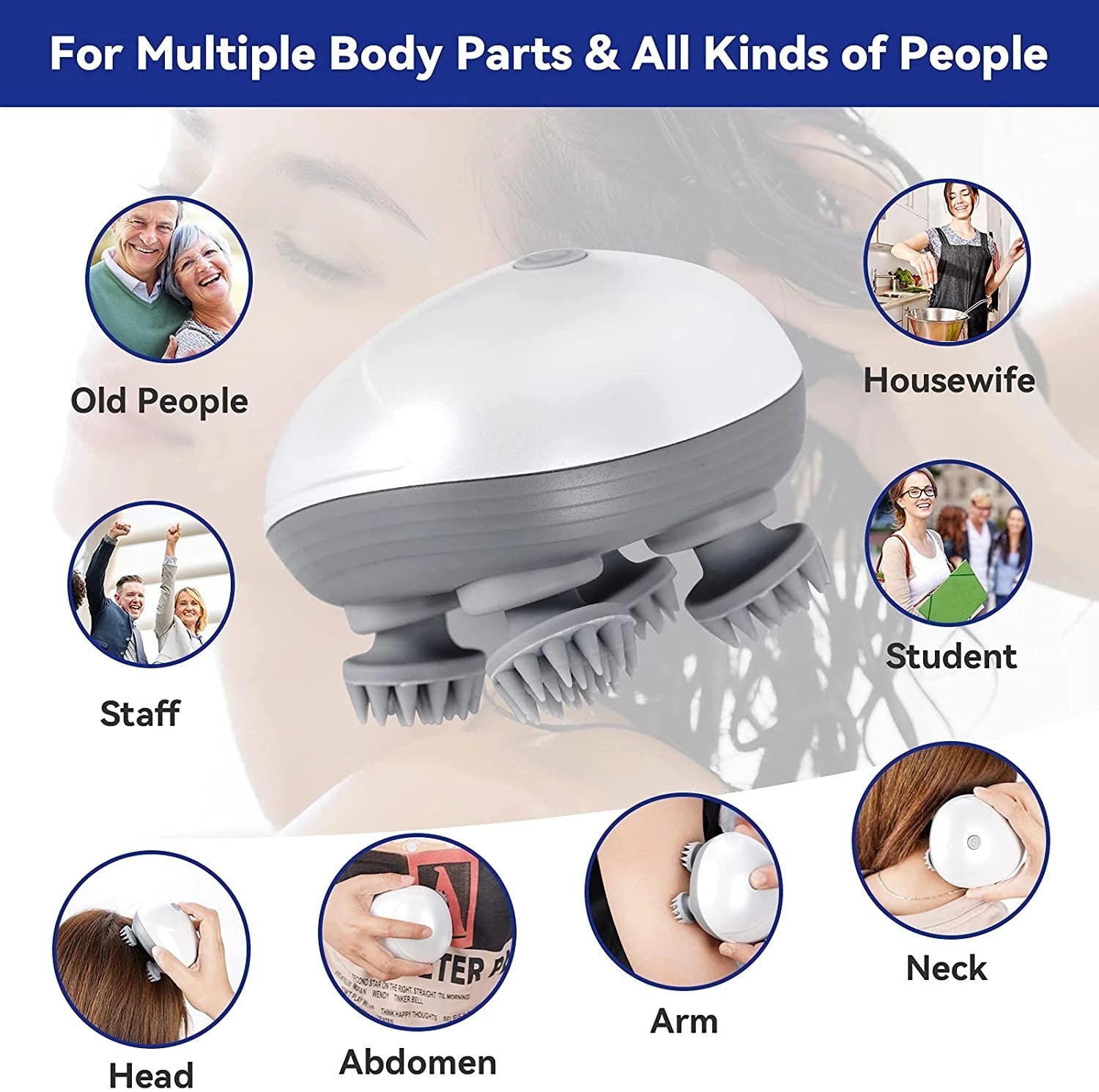 Electric Head and Scalp Massage Device with Heat Function - GNS Beauty & Personal Care