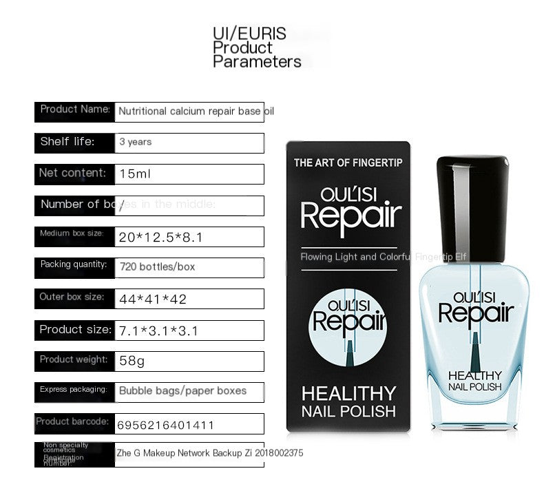 Olyss Nail Strengthener Calcium Base Coat – Nourish, Protect & Shine