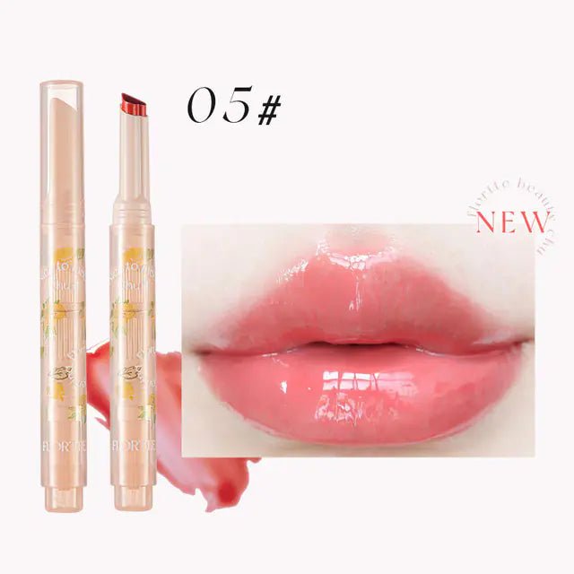 FLORTTE First Kiss Love Stick - Hydrating Jelly Lipstick Pen with Mirror - GNS Beauty & Personal Care