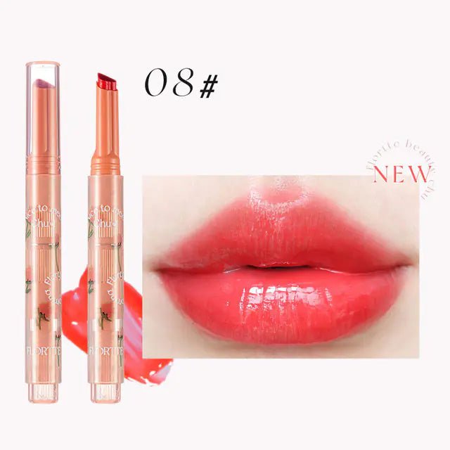 FLORTTE First Kiss Love Stick - Hydrating Jelly Lipstick Pen with Mirror - GNS Beauty & Personal Care