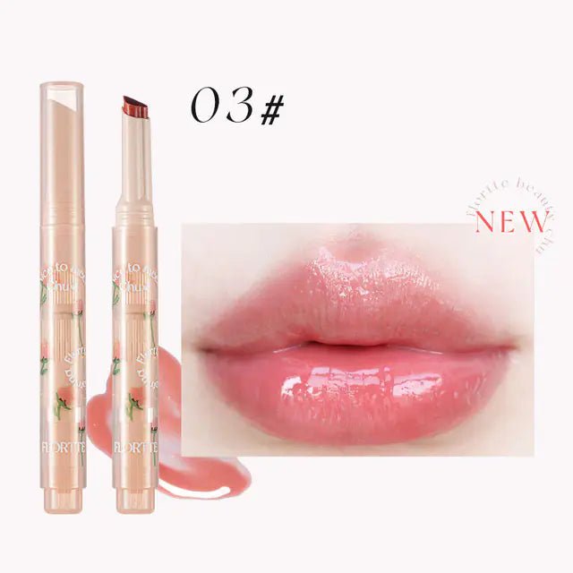 FLORTTE First Kiss Love Stick - Hydrating Jelly Lipstick Pen with Mirror - GNS Beauty & Personal Care