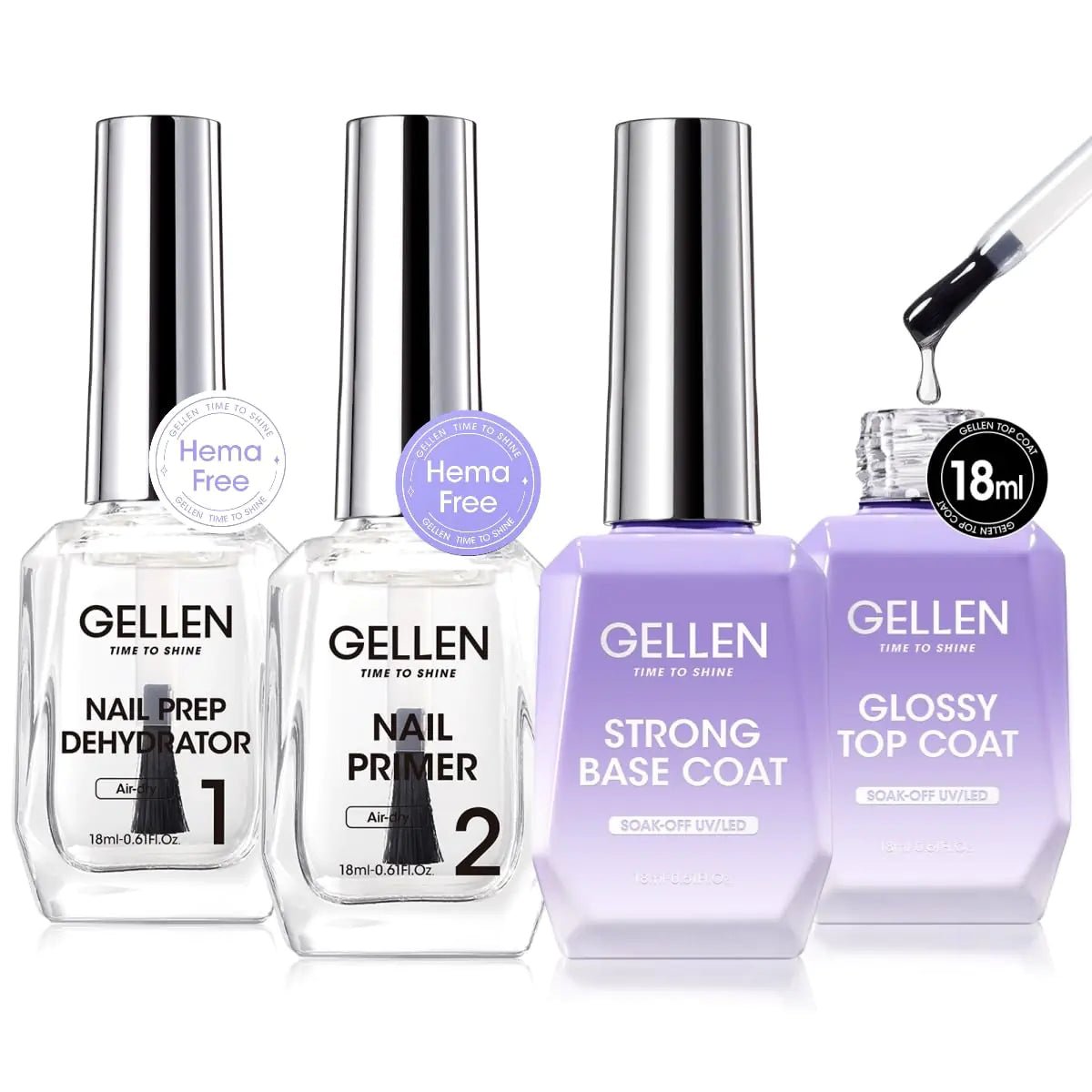 Gellen Nail Dehydrator &amp; Primer Set – The Ultimate Nail Art Essentials for Salon - Quality Results - GNS Beauty & Personal Care