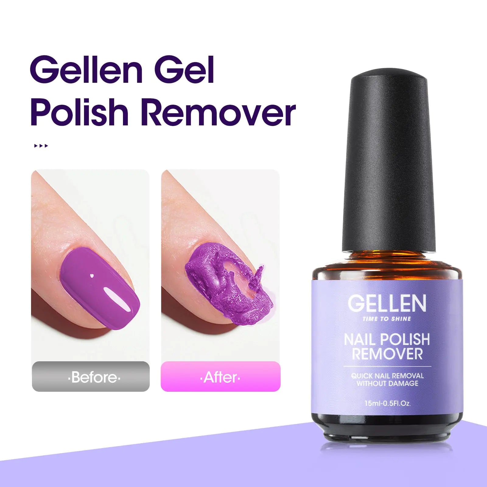 Gellen Quick Gel Nail Polish Remover, 15ml - Fast, No Soaking Needed - GNS Beauty & Personal Care