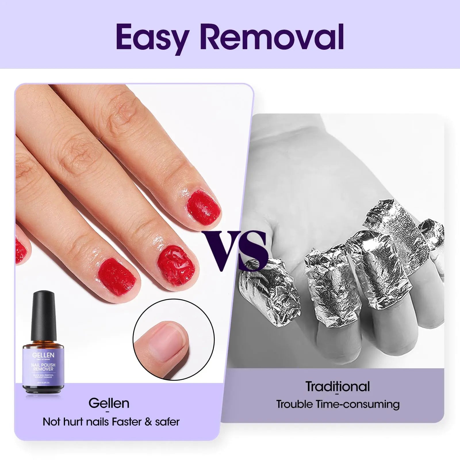 Gellen Quick Gel Nail Polish Remover, 15ml - Fast, No Soaking Needed - GNS Beauty & Personal Care