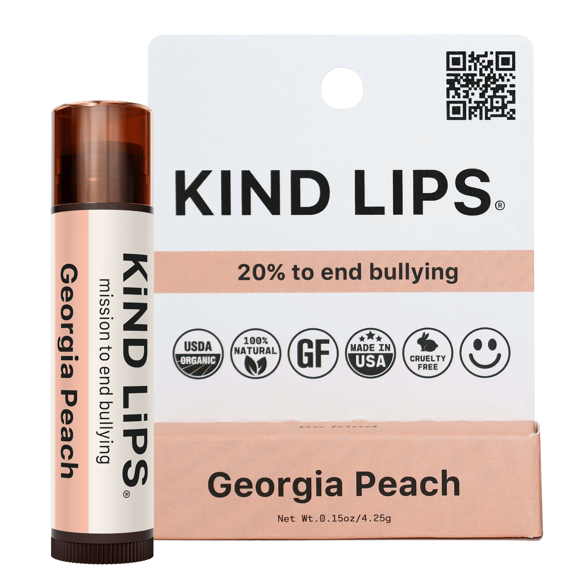 Georgia Peach Organic Lip Balm - Single Hang Pack - GNS Beauty & Personal Care