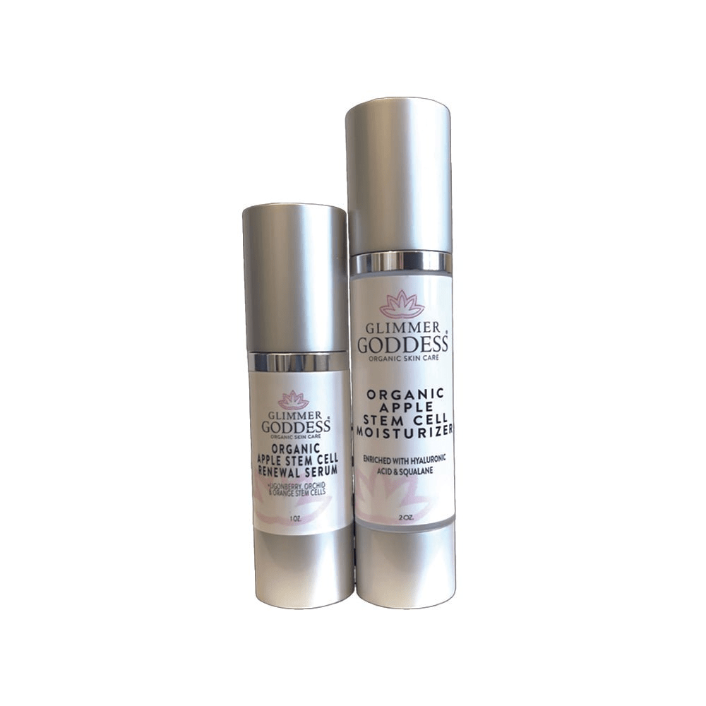 Glimmer Goddess Organic Apple Stem Cell Anti - Aging Duo | Hydrating Serum & Moisturizer for Firm, Radiant Skin - GNS Beauty & Personal Care