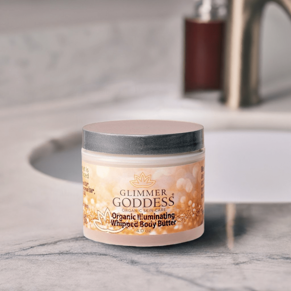 Glimmer Goddess Organic Shimmering Body Butter – Hydrating Luxury for a Radiant Glow - GNS Beauty & Personal Care