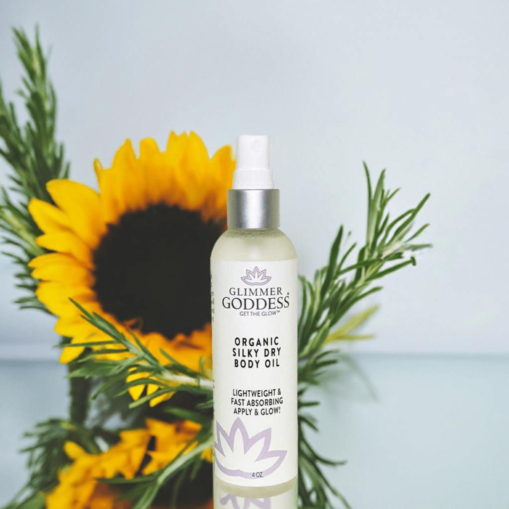 Glimmer Goddess Organic Silky Dry Body Oil - Hydrating & Eco - Friendly (4 oz) - GNS Beauty & Personal Care