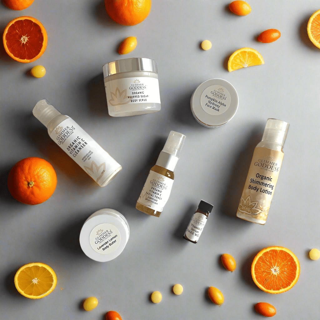 Glimmer Goddess Organic Vitamin C Radiance Deluxe Sample Kit – Brighten, Rejuvenate & Hydrate - GNS Beauty & Personal Care