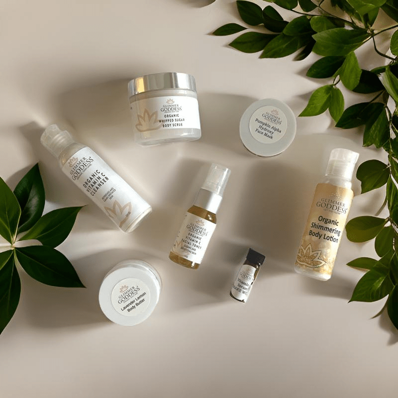 Glimmer Goddess Organic Vitamin C Radiance Deluxe Sample Kit – Brighten, Rejuvenate & Hydrate - GNS Beauty & Personal Care