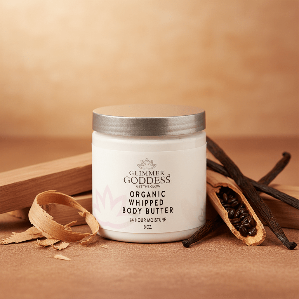 Glimmer Goddess Organic Whipped Body Butter | Non - Greasy, Deep Hydration for Soft Skin - GNS Beauty & Personal Care