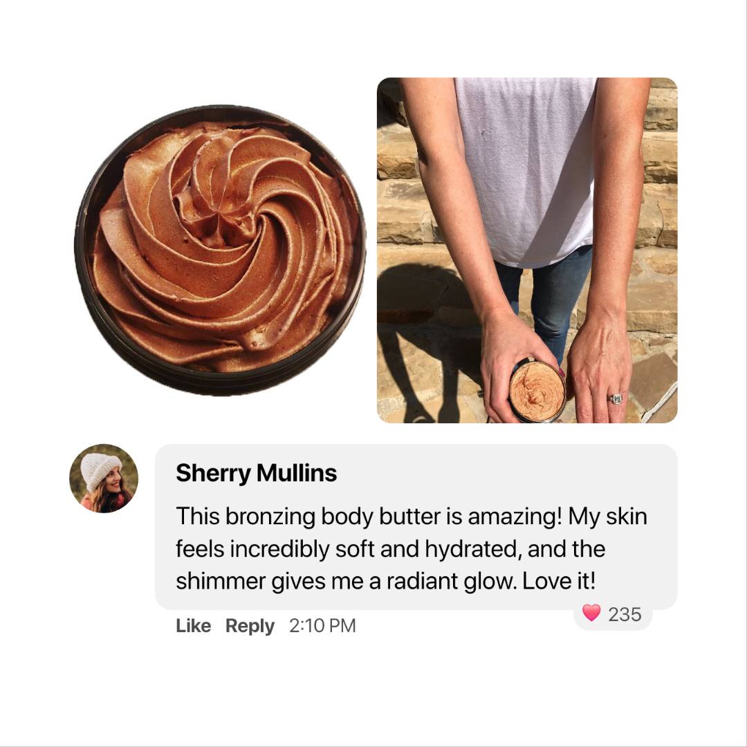 Glimmer Goddess Organic Whipped Bronzing Body Butter – Radiance, Hydration & Sustainable Beauty - GNS Beauty & Personal Care