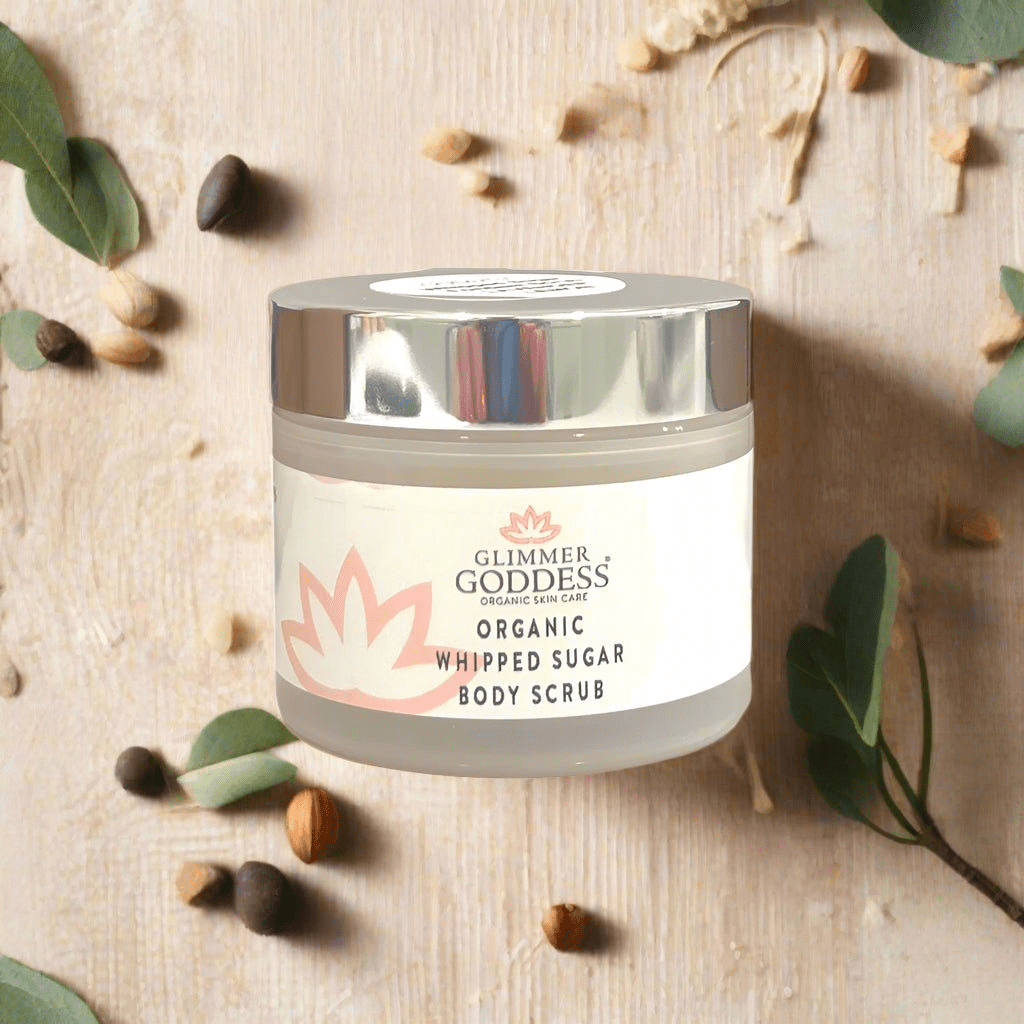Glimmer Goddess Organic Whipped Sugar Body Scrub - Crepey Skin Treatment (2 oz) - GNS Beauty & Personal Care