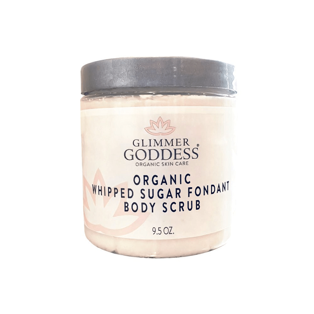 Glimmer Goddess Organic Whipped Sugar Fondant Exfoliating Body Scrub - Crepey Skin Treatment - GNS Beauty & Personal Care