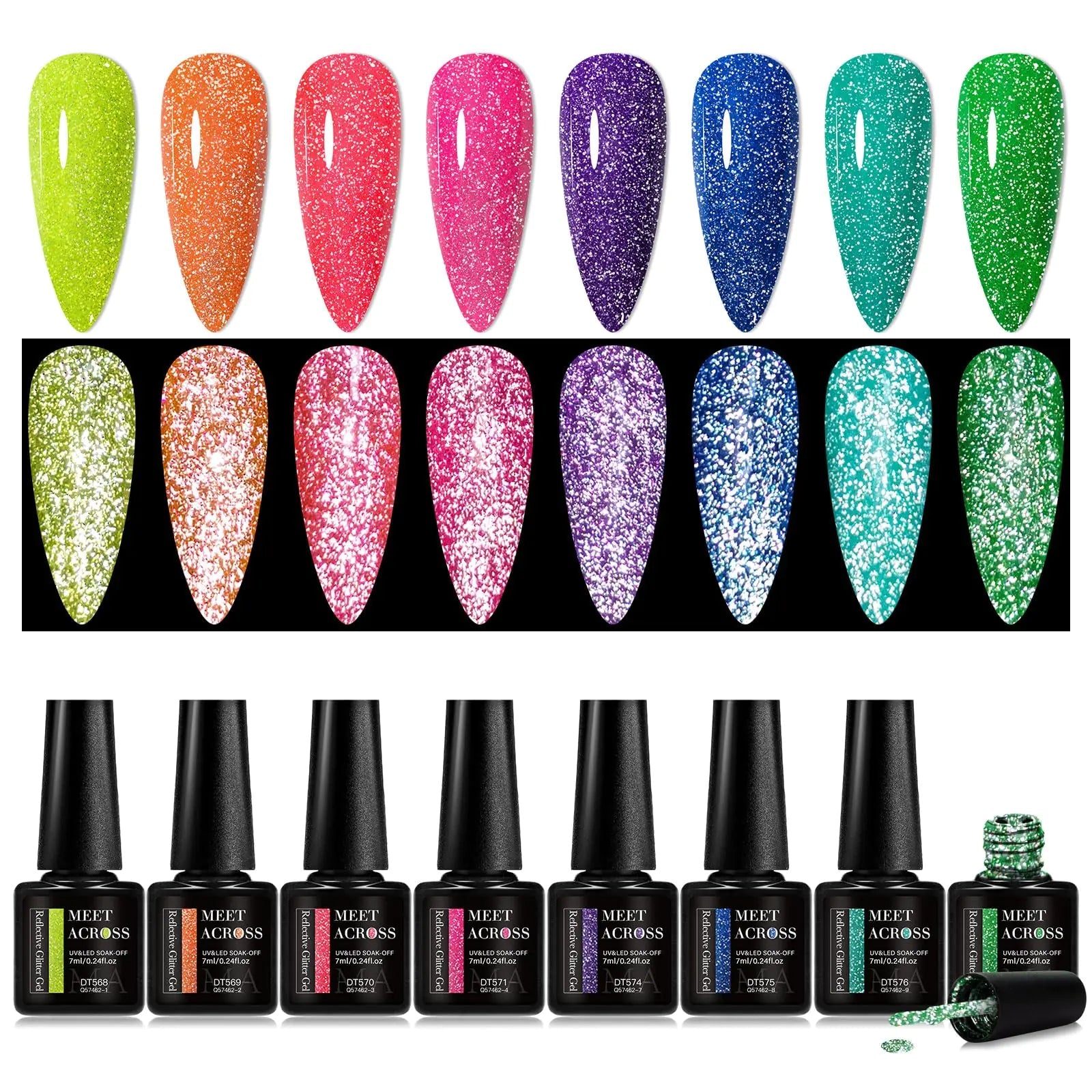 Glow and Shine: MEET ACROSS Glow in The Dark Gel Nail Polish Set - GNS Beauty & Personal Care