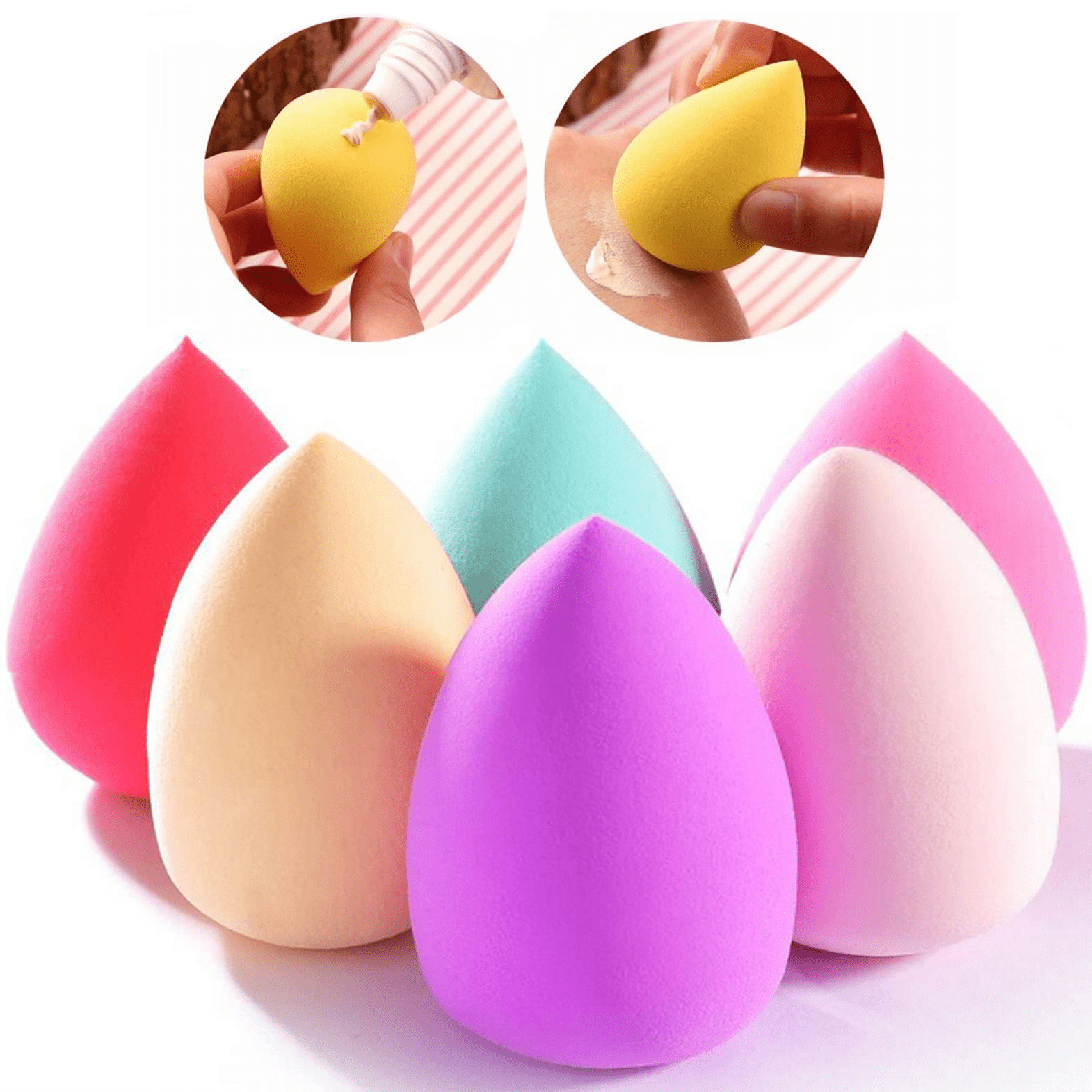 Good Living In Style 6 - Piece Makeup Sponge Set - Flawless & Streak - Free - GNS Beauty & Personal Care