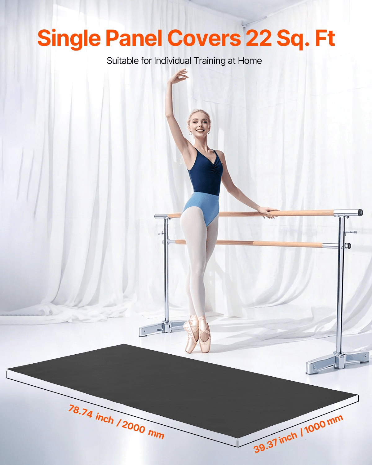 Gym Flooring Set 6.6' x 3' PVC Yoga Fitness Equipment Mat for Pilates - GNS Beauty & Personal Care