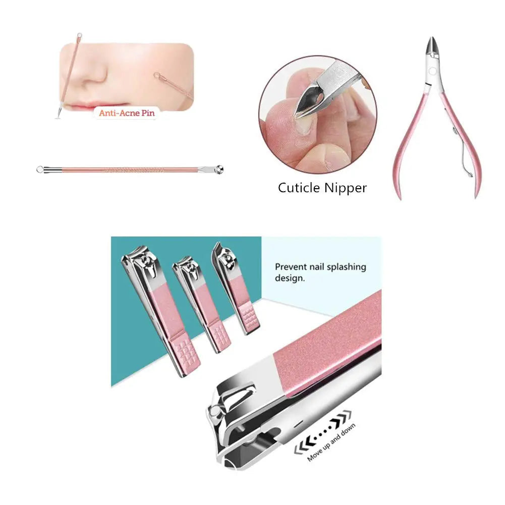 18-Piece Stainless Steel DIY Manicure Pedicure Set