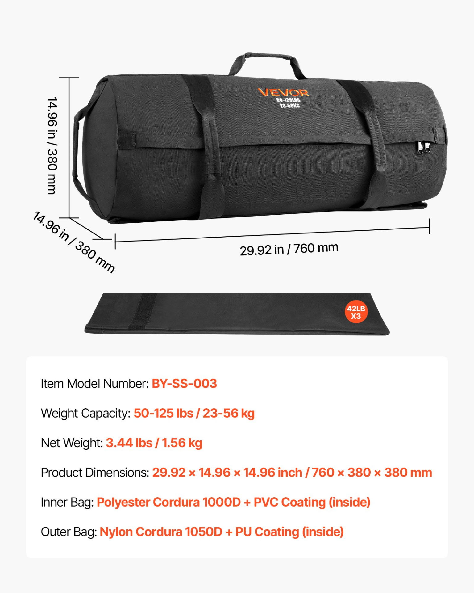 Heavy - Duty Fitness Sandbag for Weight Training (50–125 lb) - GNS Beauty & Personal Care