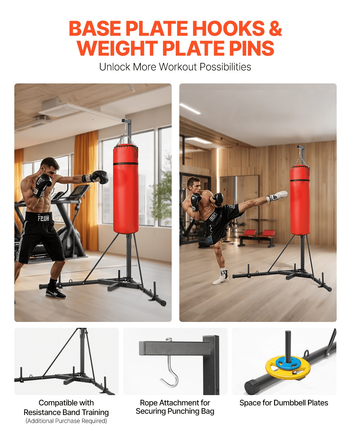 Heavy Duty Punching Bag Frame Boxing Fitness Stand Steel Adjustable Height - GNS Beauty & Personal Care