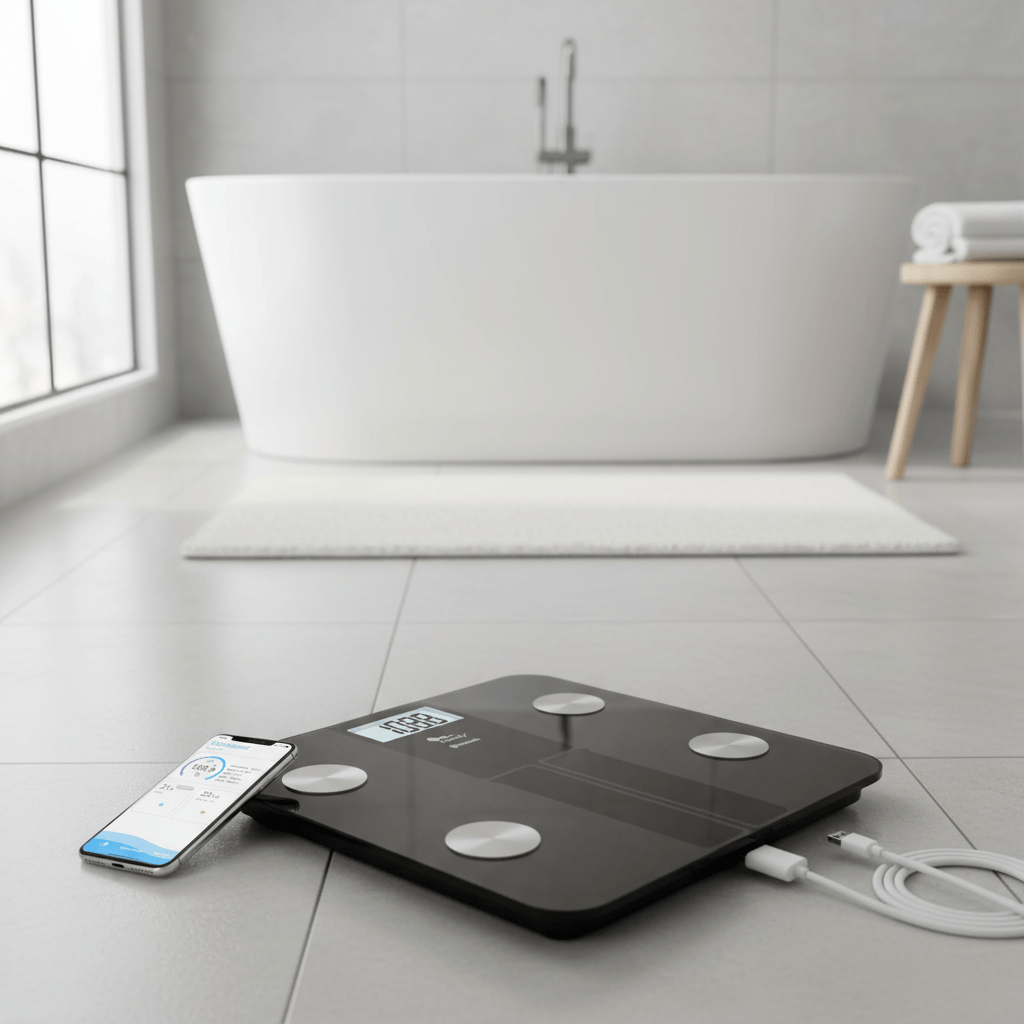 Himaly Smart Rechargeable Body Fat Scale - Bluetooth BMI & Muscle Mass Monitor - GNS Beauty & Personal Care