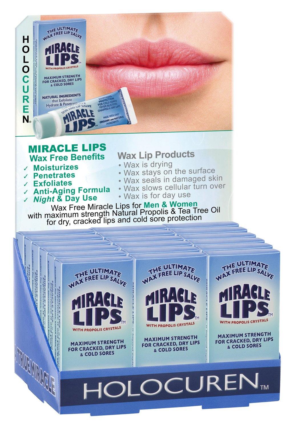 HOLOCUREN Miracle Lips Salve – Corrective Therapy for Dry, Cracked & Sunburned Lips - GNS Beauty & Personal Care