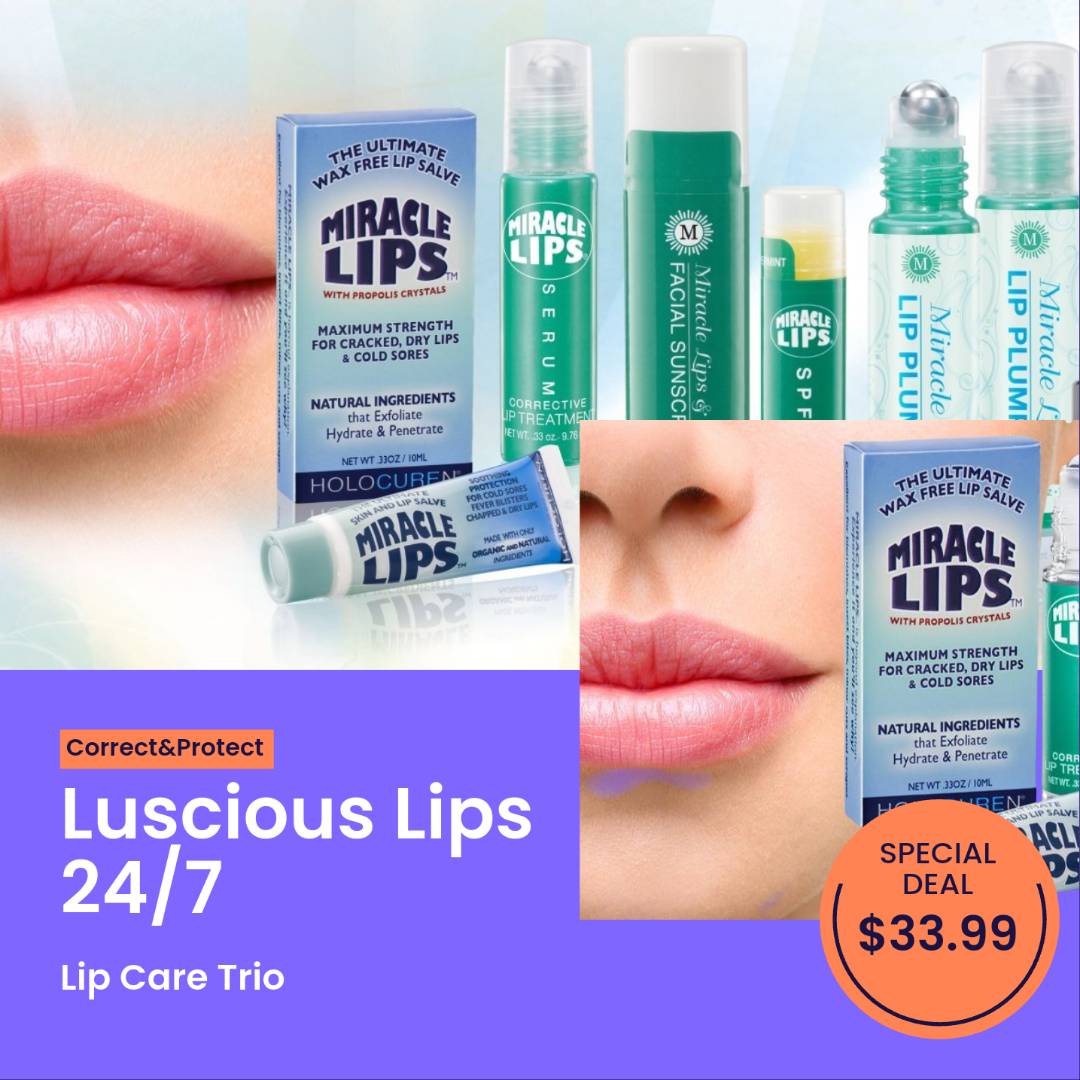 HOLOCUREN Miracle Lips: Salve, Serum & SPF 15 Trio - GNS Beauty & Personal Care