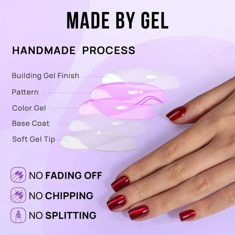 Hot Love Square Nails – Soft Gel Press - On Kit for a Bold, Passionate Look - GNS Beauty & Personal Care