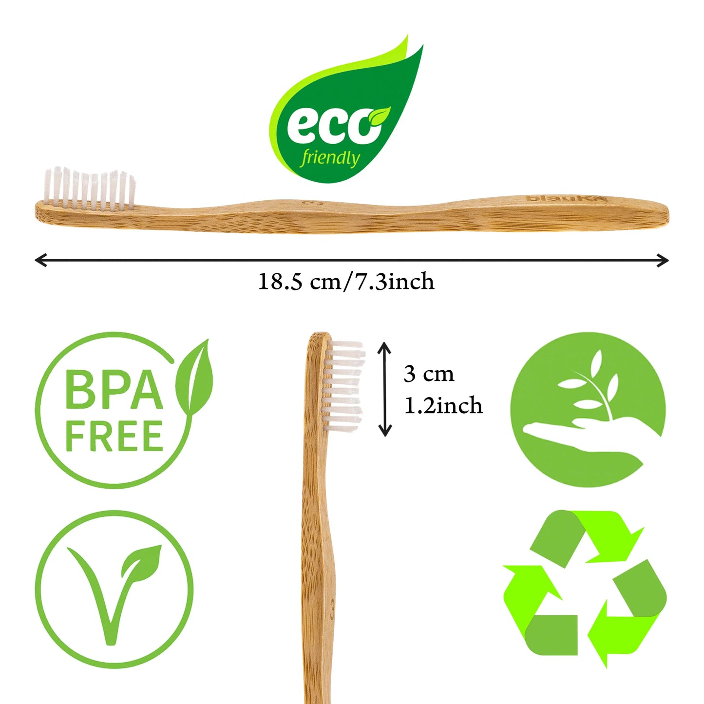 Eco-Friendly Bamboo Toothbrush Set - Sustainable Oral Care (5-Pack)