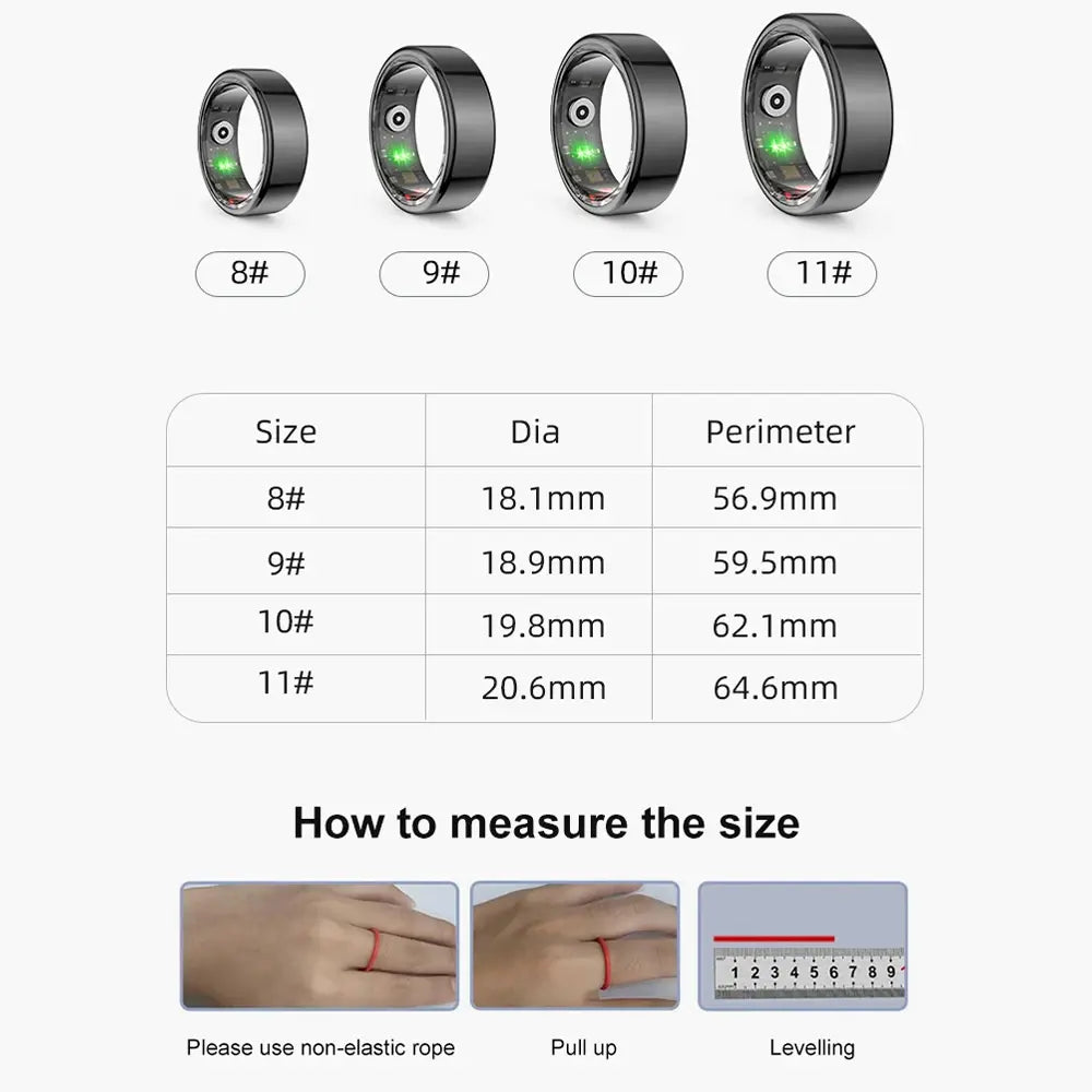 R02 Titanium Smart Ring: Waterproof Health Monitor