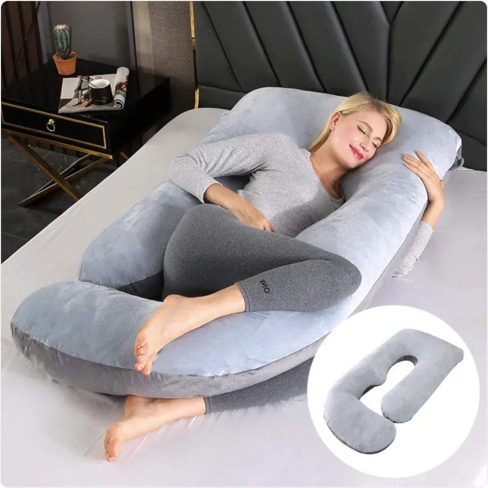 Ultimate J-Shaped Pregnancy Pillow for Comfort & Support