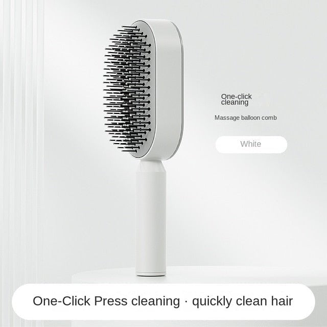 Innovative Self Cleaning Anti - Static Hair Brush with Scalp Massage - GNS Beauty & Personal Care