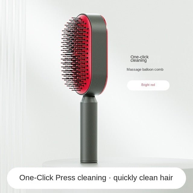 Innovative Self Cleaning Anti - Static Hair Brush with Scalp Massage - GNS Beauty & Personal Care