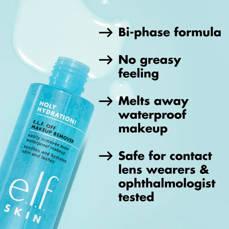 e.l.f. SKIN Holy Hydration Vegan Makeup Remover - 4.3 Fl Oz, Gentle & Cruelty-Free