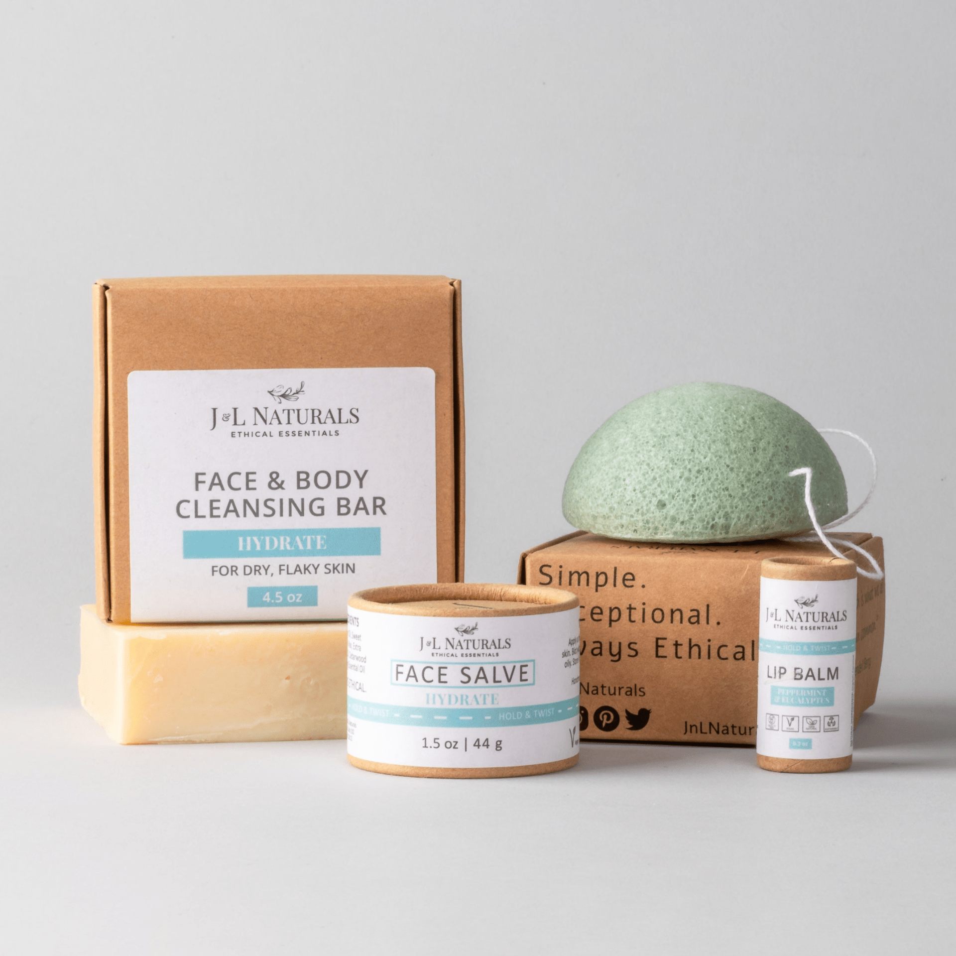 J&L Essentials Skin Regimen Kit (4 - Piece Set) – Simple, Sustainable Skincare for Every Type - GNS Beauty & Personal Care