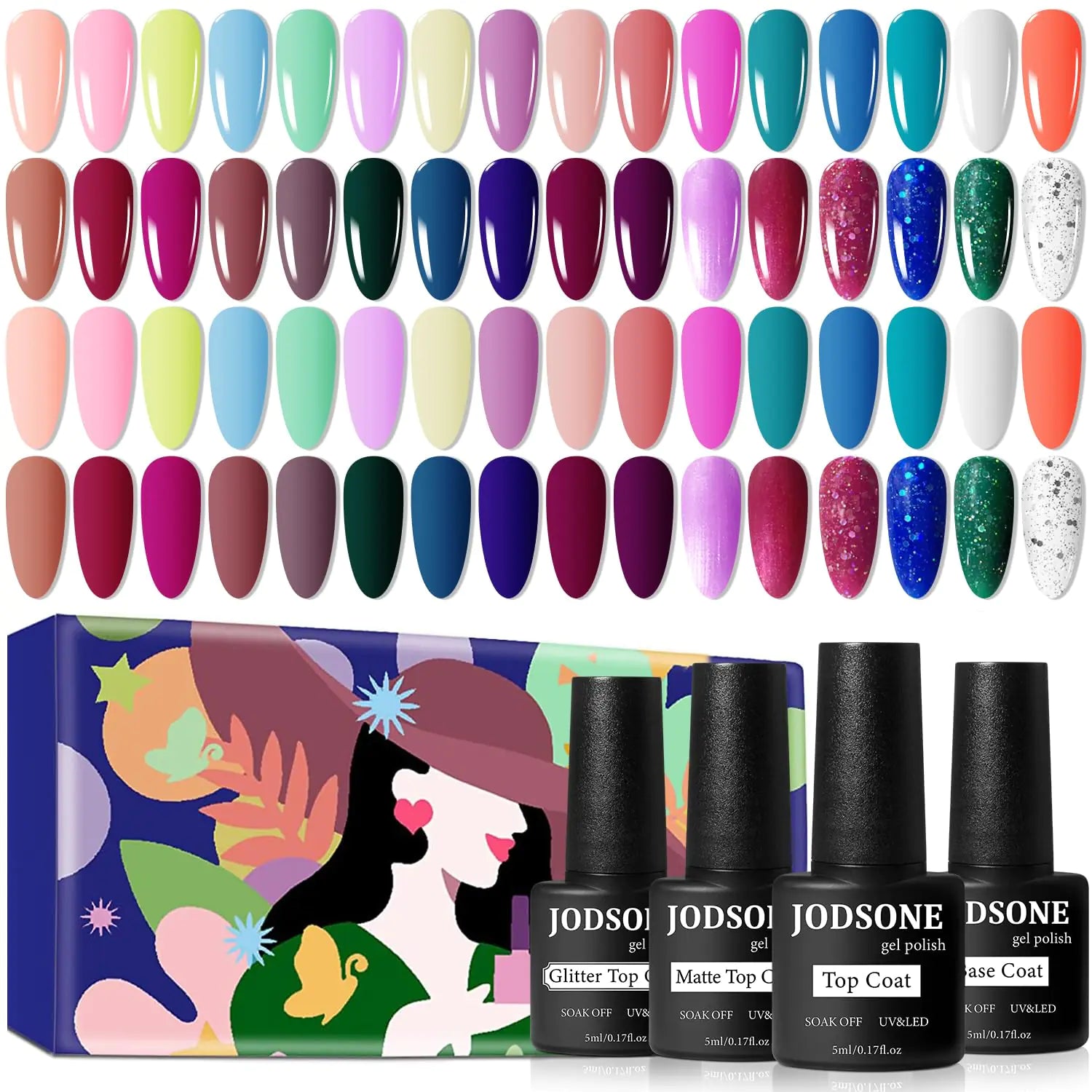 JODSONE 32+4 Pcs Gel Nail Polish Kit - GNS Beauty & Personal Care