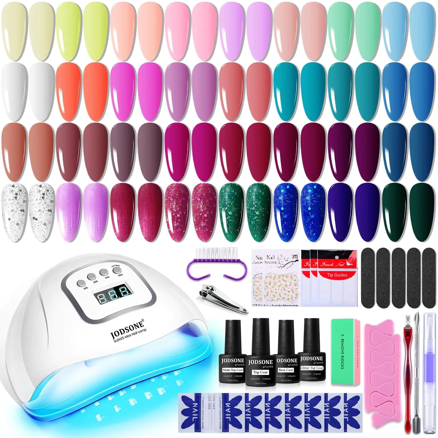 JODSONE Gel Nail Polish Kit – 32 Colors for Stunning, Long - Lasting Nails - GNS Beauty & Personal Care