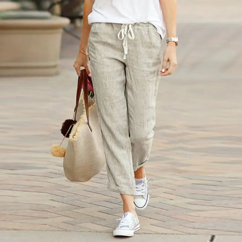 Lightweight Drawstring Elastic Waist Pants - Summer Comfort