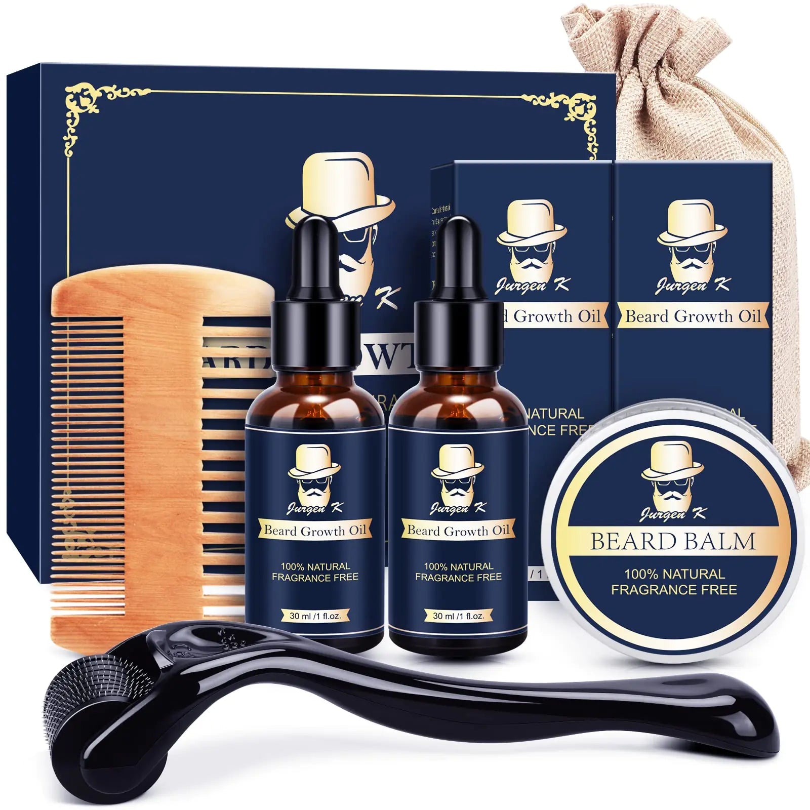 Jurgen K Beard Growth Kit – Complete Grooming Solution for Patchy Beards - GNS Beauty & Personal Care
