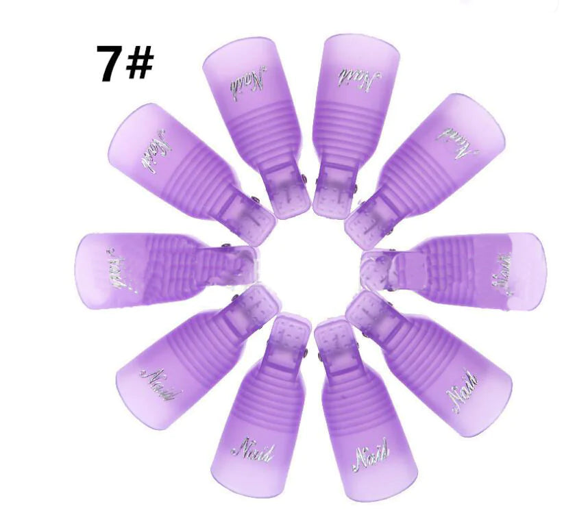 10-Piece Gel Nail Polish Remover Clips - Quick & Easy Soak Off