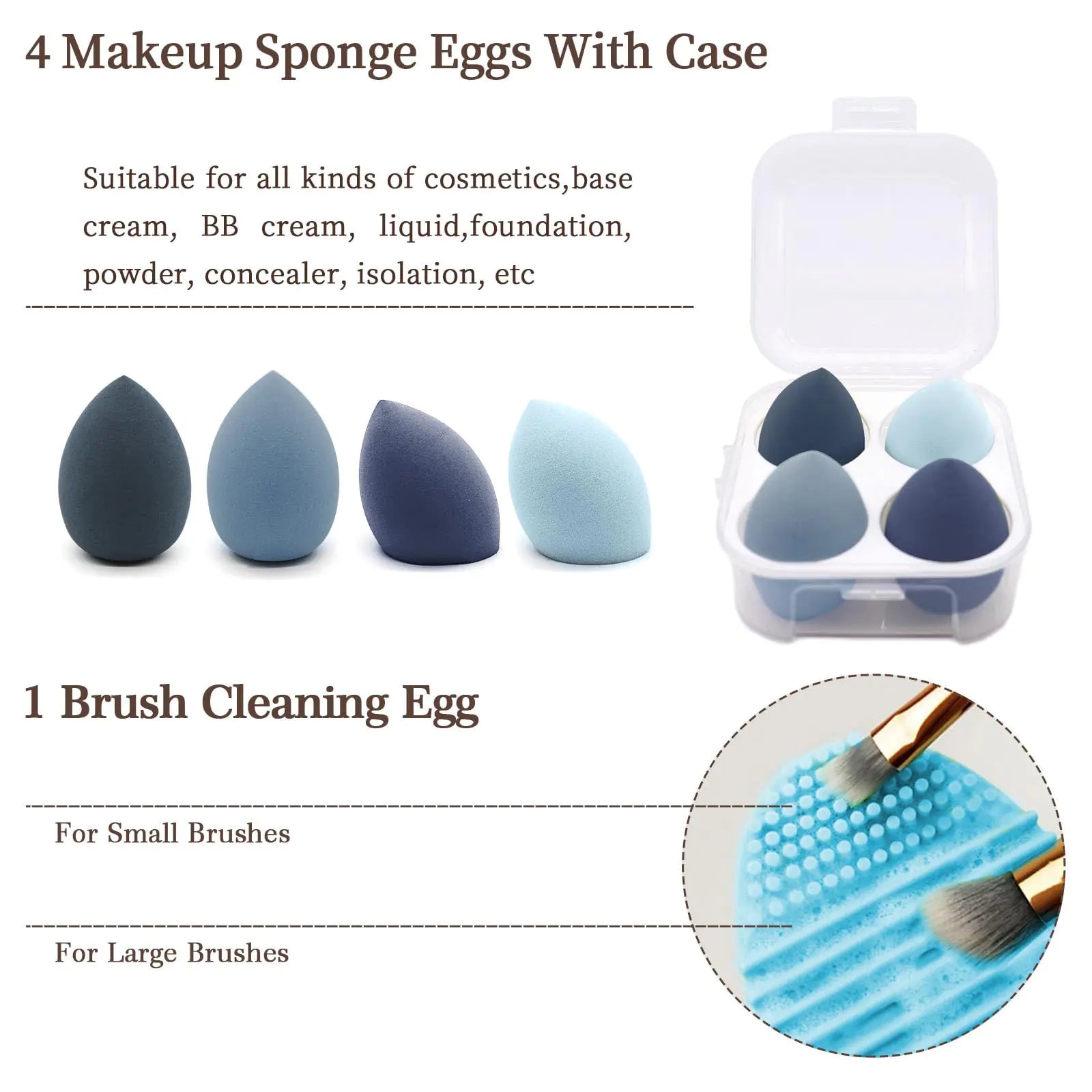 Koccido 22 Piece Makeup Brush Kit - Foundation, Eyeshadow, and More (Blue Set) - GNS Beauty & Personal Care