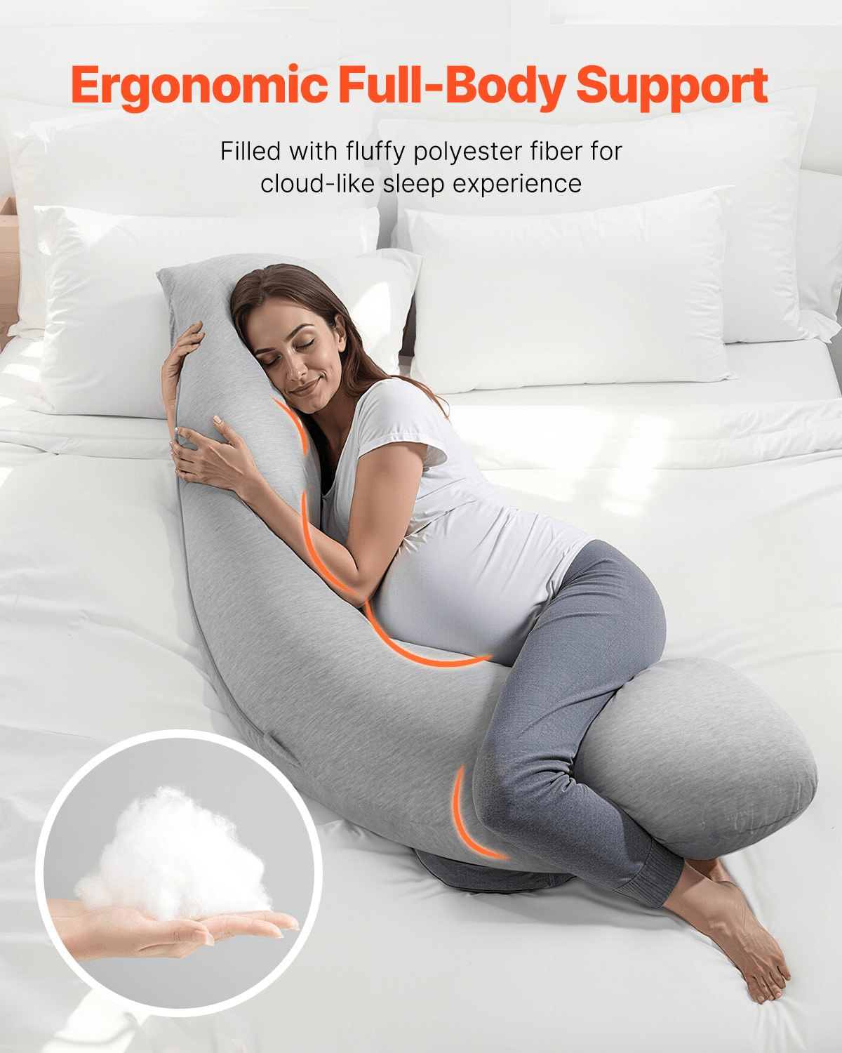 L - Shaped Maternity Pillow – Soft, Breathable Support for Restful Sleep - GNS Beauty & Personal Care