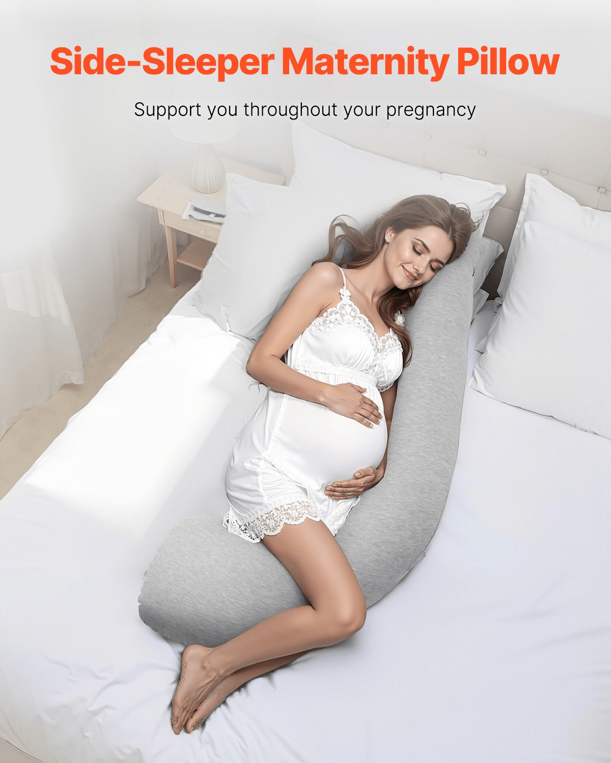 L - Shaped Maternity Pillow – Soft, Breathable Support for Restful Sleep - GNS Beauty & Personal Care