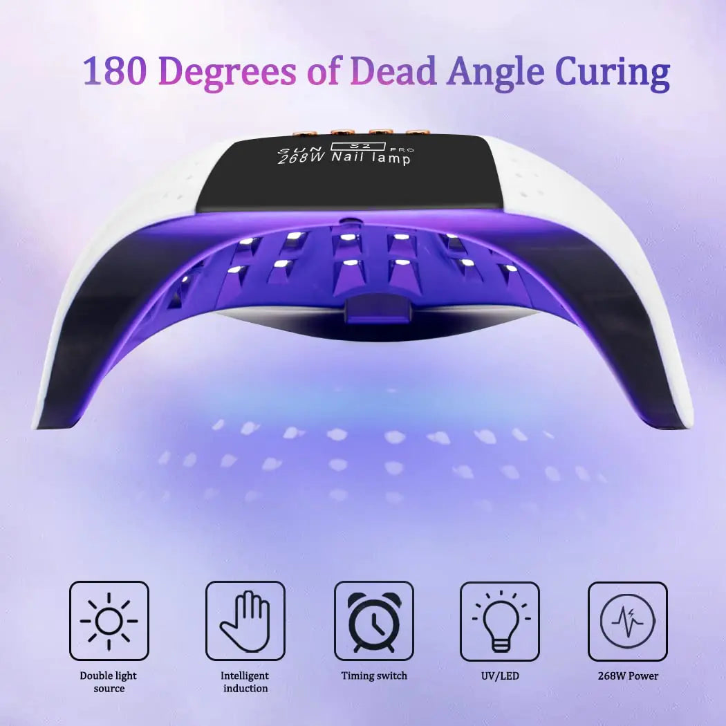 268W UV LED Nail Lamp with Automatic Sensor & 4 Timers