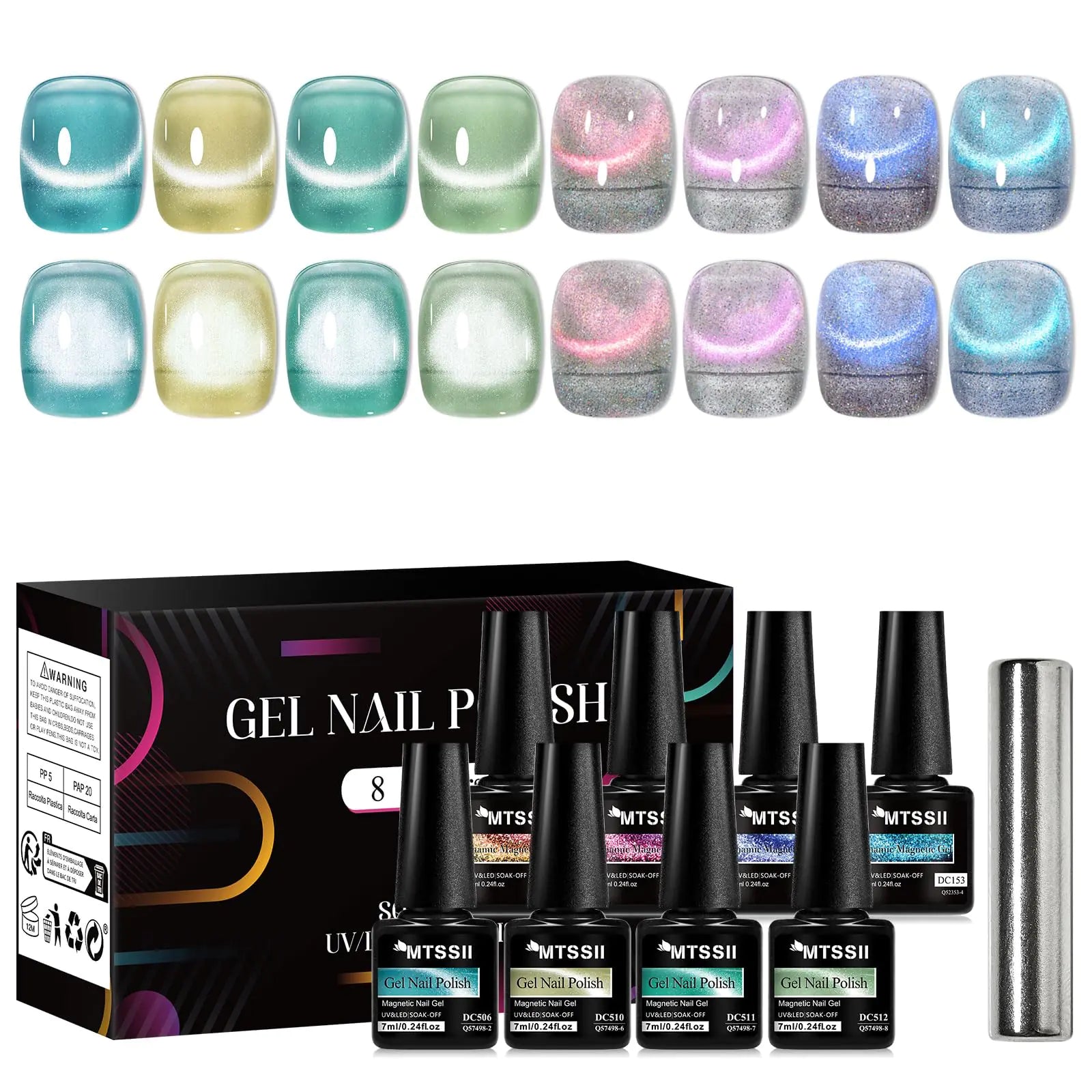Magnetic Charm: MTSSII 8 - Color Cat Eye Gel Nail Polish Set - GNS Beauty & Personal Care