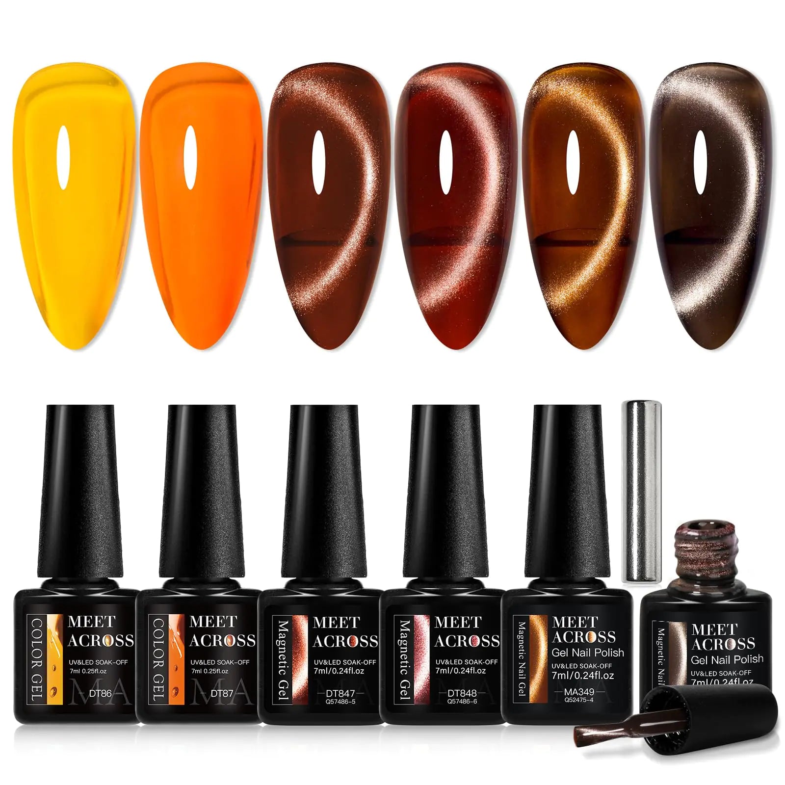 Magnetic Elegance: MEET ACROSS Cat Eye Gel Nail Polish Kit - GNS Beauty & Personal Care
